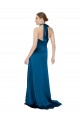 Buy Long Peacock Blue Sleeveless A-Line Open Back Formal Evening Dress