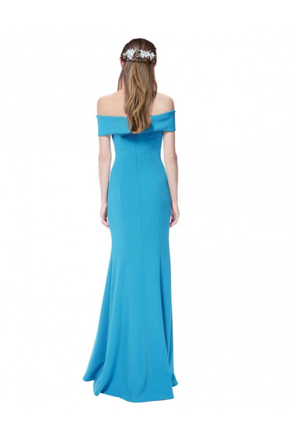 Buy Long Peacock Blue Sleeveless Sheath Formal Evening Dress