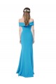 Buy Long Peacock Blue Sleeveless Sheath Formal Evening Dress