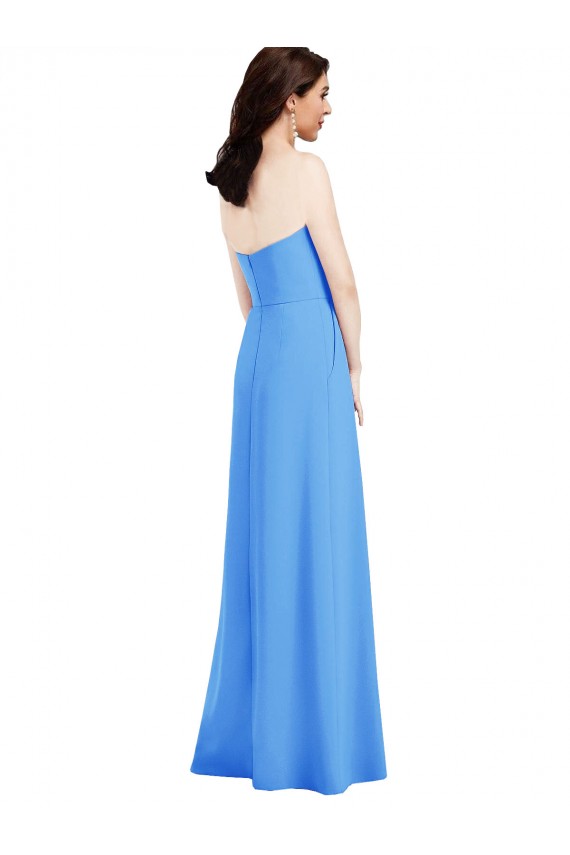 Buy Long Peacock Blue Sleeveless Trumpet Low Back Semi Formal Evening Dress