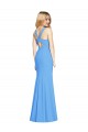 Buy Long Peacock Blue Sleeveless Trumpet Keyhole Back Semi Formal Evening Dress