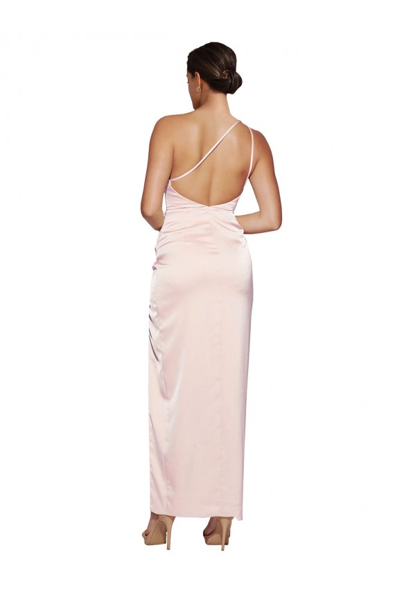 Buy Long Pink Sleeveless A-Line Low Back Semi Formal Evening Dress