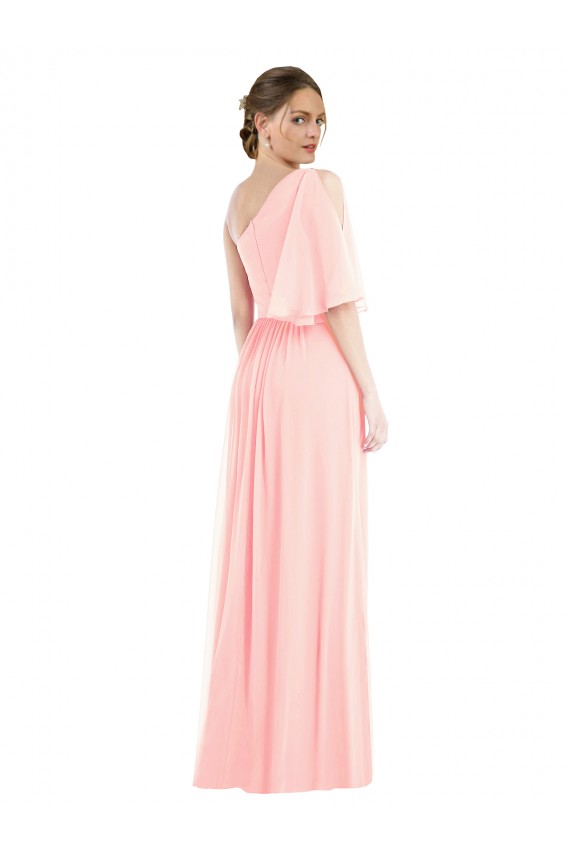 Buy Long Pink Bell Sleeves A-Line Semi Formal Evening Dress