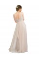 Buy Long Pink Sleeveless A-Line Open Back Tulle Semi Formal Evening Dress