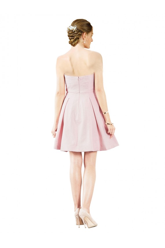 Buy Knee Length Pink Sleeveless A-Line Evening Dress