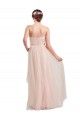 Buy Long Pink Sleeveless A-Line Tulle Evening Dress