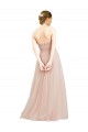 Buy Long Pink Sleeveless A-Line Open Back Tulle Semi Formal Dress