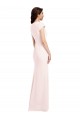 Buy Long Pink Cap Sleeves A-Line Formal Evening Dress