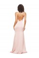 Buy Long Pink Sleeveless Sheath Low Back High Slit Formal Evening Dress
