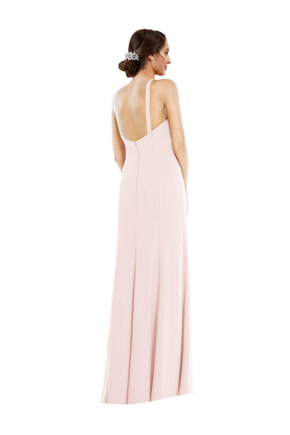 Buy Long Pink Sleeveless Trumpet Low Back Formal Evening Gown