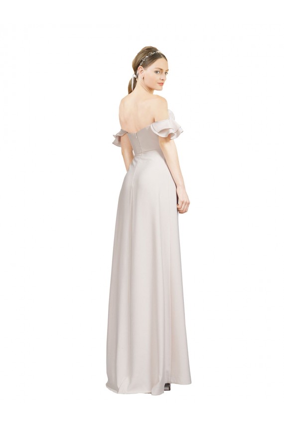 Buy Long Red Sleeveless A-Line Side Slit Formal Evening Dress