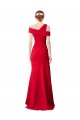 Buy Long Red Sleeveless Mermaid Stretch Crepe Formal Evening Dress