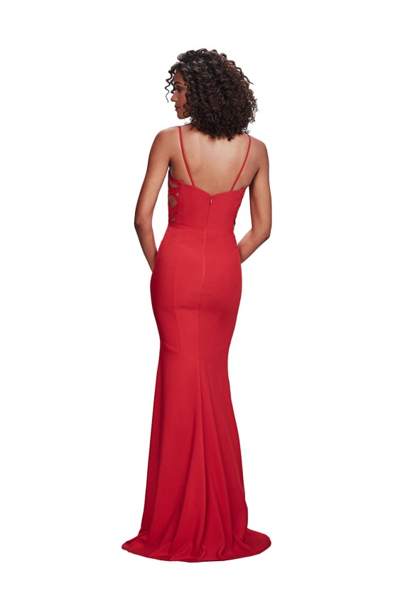 Buy Long Red Sleeveless Mermaid Evening Dress