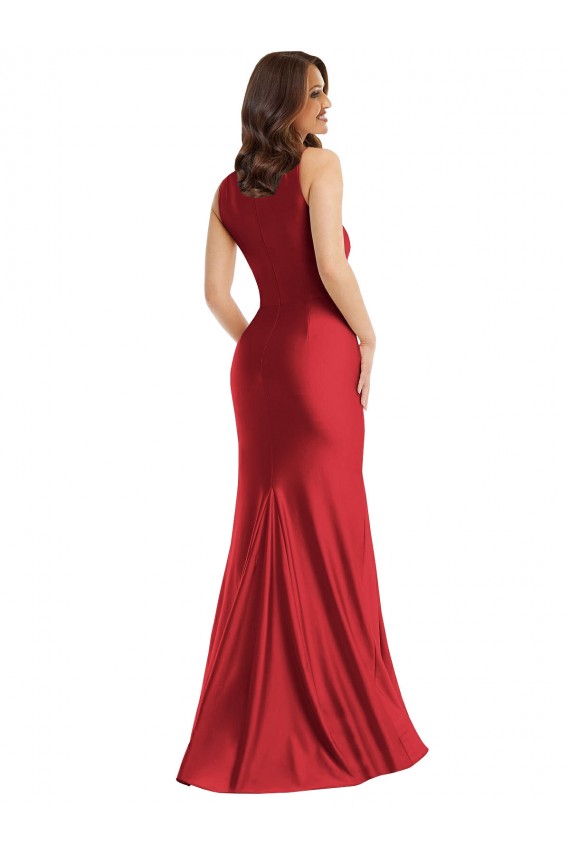 Buy Long Red Sleeveless Mermaid Plus Size Formal Evening Dress