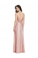 Buy Long Rose Gold Sleeveless Sheath Low Back Formal Evening Dress