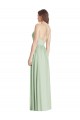 Buy Long Sage Sleeveless A-Line Open Back Semi Formal Evening Dress