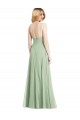 Buy Long Sage Sleeveless Trumpet Low Back Formal Evening Dress