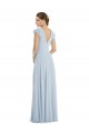 Buy Long Sea Glass Flutter Sleeves A-Line V-Back Formal Evening Dress