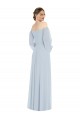 Buy Long Sea Glass Puff Sleeves A-Line Formal Evening Dress