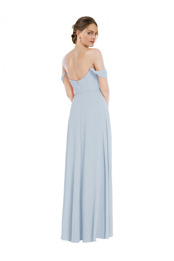 Buy Long Sea Glass Flounce Sleeves A-Line Semi Formal Evening Dress