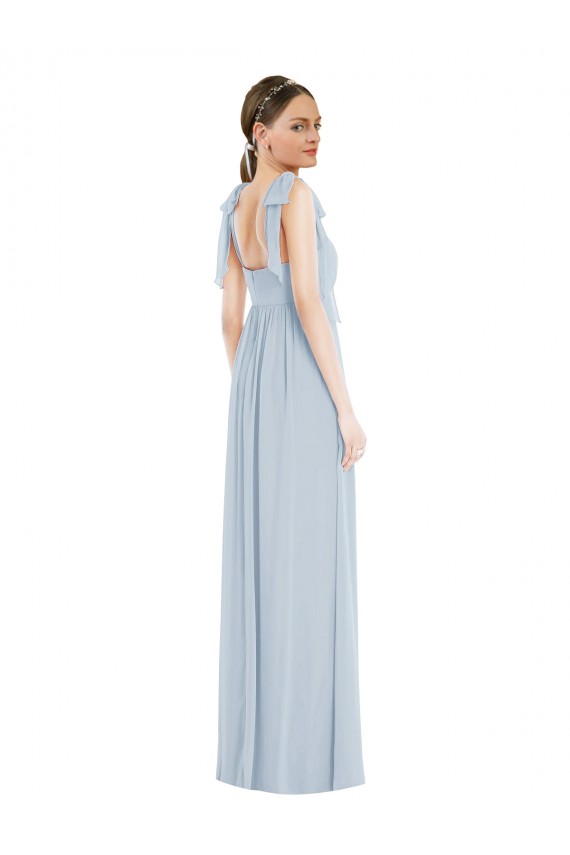 Buy Long Sea Glass Sleeveless A-Line Low Back Semi Formal Evening Dress