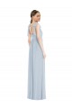Buy Long Sea Glass Sleeveless A-Line Low Back Semi Formal Evening Dress