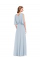 Buy Long Sea Glass Half Sleeves A-Line Evening Dress