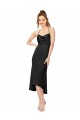 Buy Midi Length Black Sleeveless Sheath Open Back High Low Evening Dress