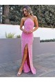 Buy Long Sleeveless Sheath Velvet Sequin Prom Dress