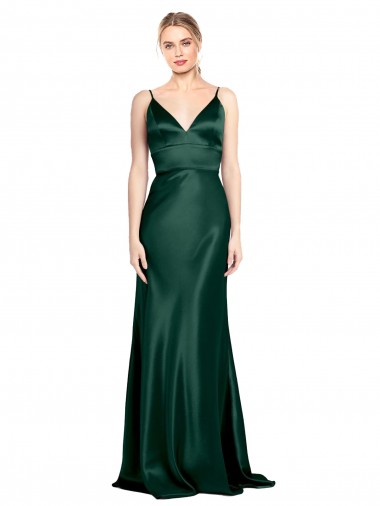Buy Long Hunter Sleeveless Sheath V-Back Formal Evening Dress