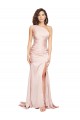 Buy Long Pink Sleeveless Sheath High Slit Black Tie Evening Dress