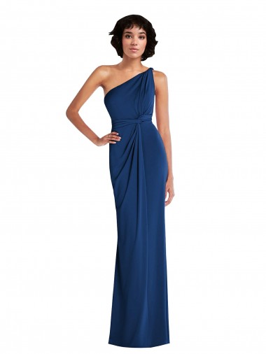 Buy Long Royal Blue Sleeveless Sheath Semi Formal Evening Dress