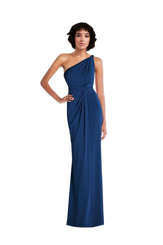 Buy Long Royal Blue Sleeveless Sheath Semi Formal Evening Dress