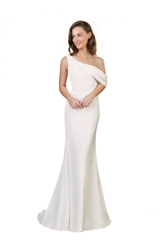 Buy Sweep Train Ivory Sleeveless Sheath Formal Evening Dress