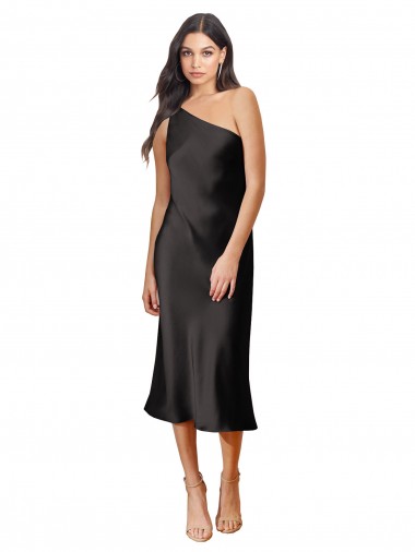Buy Midi Length Black Sleeveless Sheath Black Tie Evening Dress