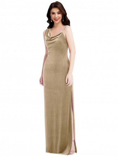 Buy Long Champagne Sleeveless Sheath Black Tie Evening Dress