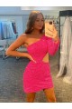 Buy Short Long Sleeves Sheath Velvet Sequin Evening Gown