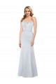 Buy Long Light Sky Blue Sleeveless Sheath Low Back Formal Evening Dress