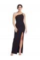 Buy Long Black Sleeveless Sheath Side Slit Formal Evening Dress