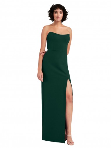 Buy Long Midnight Green Sleeveless Sheath Low Back Formal Evening Dress