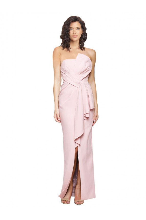 Buy Long Pink Sleeveless Sheath Low Back Formal Evening Dress