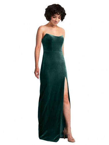 Buy Long Dark Green Sleeveless Sheath Low Back Black Tie Evening Dress