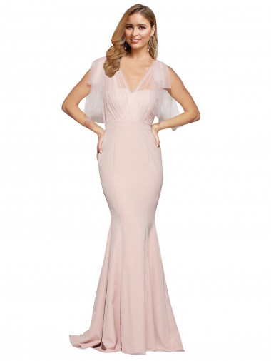 Buy Long Mauve Sleeveless Sheath Low Back Formal Dress