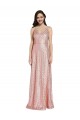 Buy Long Rose Gold Sleeveless Sheath Low Back Formal Evening Dress