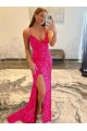 Buy Sweep Train Long Sleeveless Sheath Velvet Sequin Dress