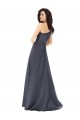 Buy Long Slate Grey Sleeveless A-Line Satin Formal Evening Dress