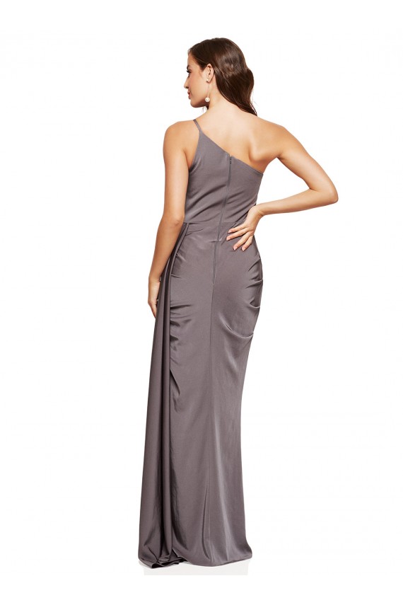 Buy Long Slate Grey Sleeveless A-Line Formal Evening Dress