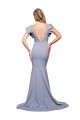 Buy Sweep Train Smoke Blue Sleeveless Mermaid V-Back Formal Evening Dress