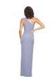 Buy Long Smoke Blue Sleeveless Sheath Side Slit Formal Evening Dress
