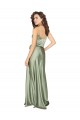Buy Long Smoke Green Sleeveless A-Line V-Back Formal Evening Dress